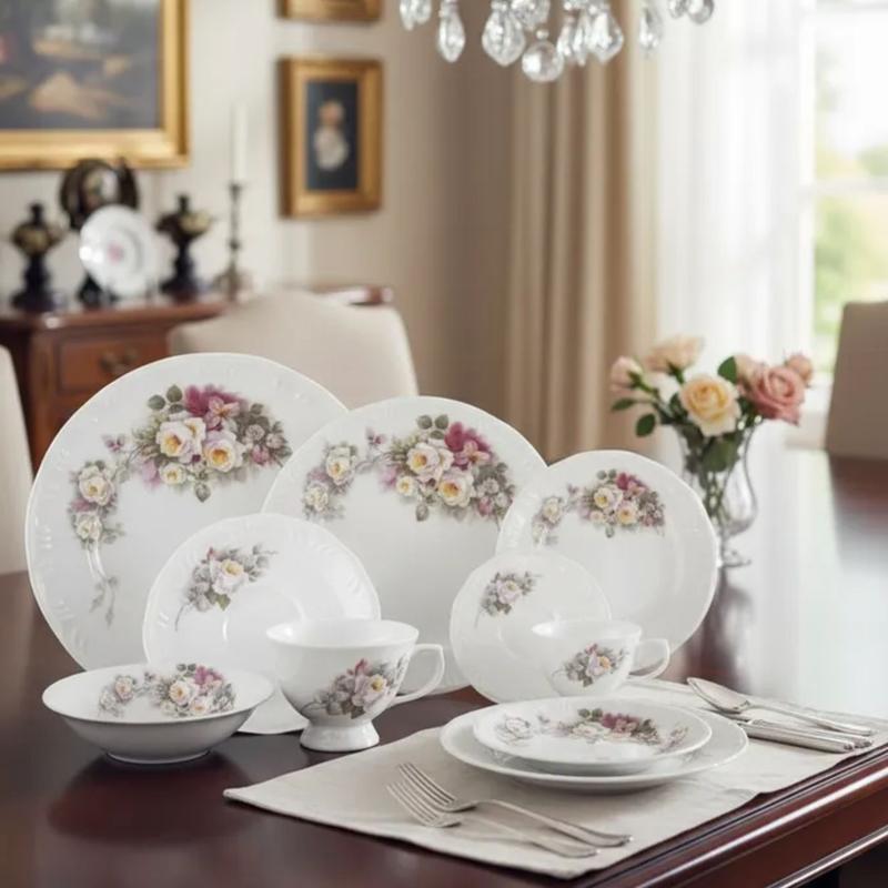 Aparelho de Jantar e Chá 48pçs Porcelana Eterna Schmidt - Aparelho